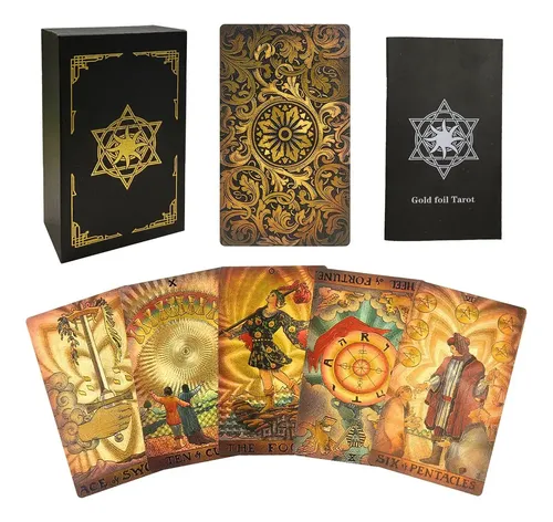 Baraja De Tarot 78 Cartas Con Guía Y Caja Oro Esmaltado | Meses sin interés