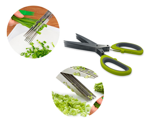Tesoura De Cozinha Para Alimentos Com 5 Lâminas Cor Sortida