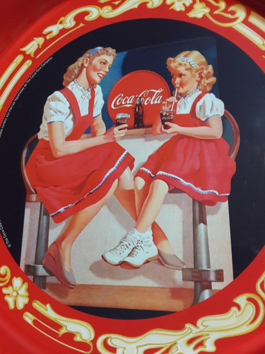 Coca Cola Bandeja Metal Motivo Mamà/nena Italia 34 Cm