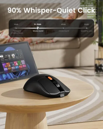 Mouse Inalámbrico Recargable Usb C Dual Indetectable Em15