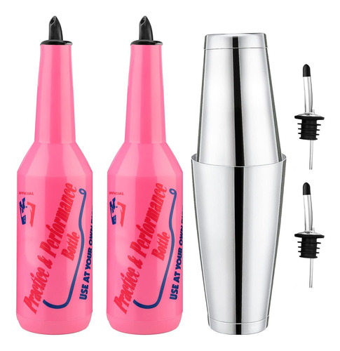 Flair Bottle - Kit De Barman Pink Flair 7 Piezas, 2 Botellas