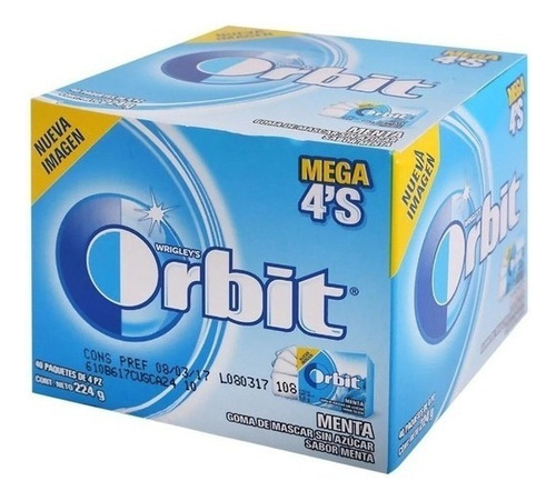Chicle Orbit Menta 40 Piezas