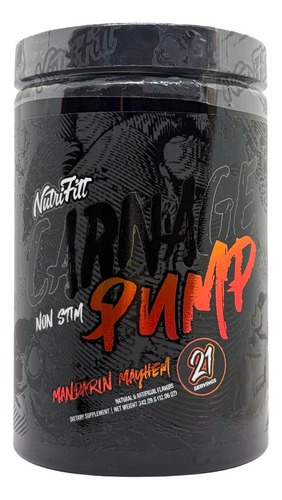 Carnage Pump Mandarin Mayhem 21 Serv Óxido Nítrico Non Stim