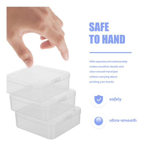 / Caja De Plástico Transparente Con Compartimentos, 3