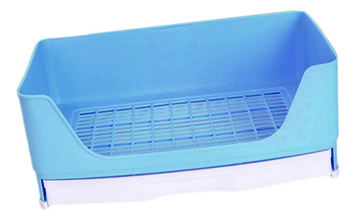 Caja Arena Para Conejos, Inodoro Con Borde 3 Azul