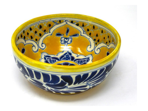 Plato Tazon De Talavera Varios Modelos Amarillo Y Azul