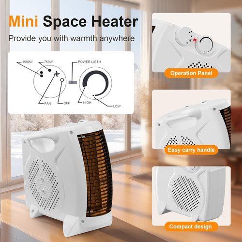 Termoventilador Calefactor Electrico 2000w Frío Calor Blanco