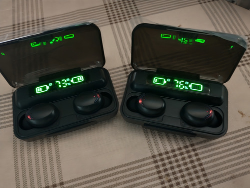 Audífonos Inalámbricos Bluetooth 5.0 F9 + Banco De Energía Color Negro Color de la luz Rojo Ele-Gate