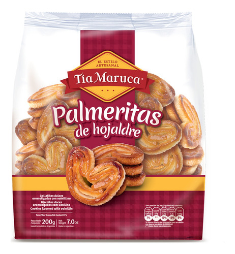 Palmeritas Tía Maruca Palmeritas de hojaldre y vainilla 200 g