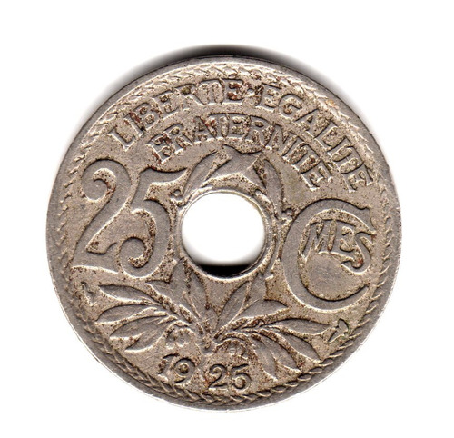 Moneda Francia 25 Centimes Año 1925 Km#867a