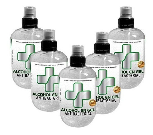 Alcohol En Gel 400cc  Tapa Pull-push Anmat Pack X 5 Unidades