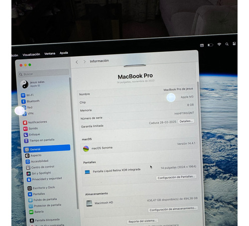 Apple Macbook Pro 14 Chip M3 8gb Ram 512gb Gris