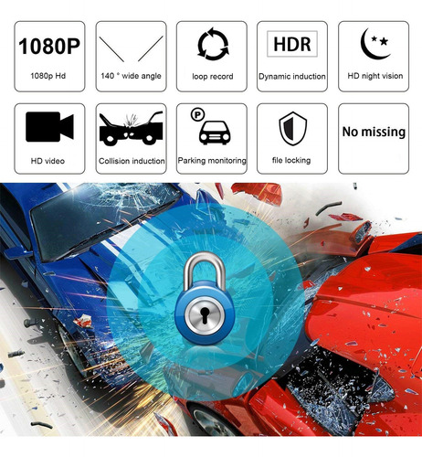 Cámara De Salpicadero D 1080p Fhd Para Coches Con Pantalla F