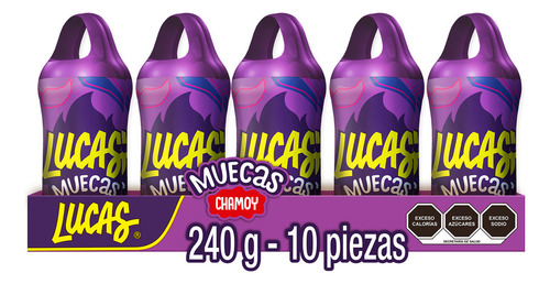 Lucas Muecas Paleta Con Chile En Polvo Sabor Chamoy 10 Pieza