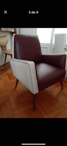 Sillón Americano Escandinavo En Excelente Estado!!! Bordó Liso (Usado)