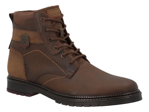 Bota Casual Pv794677 Fresco Piel Sintetico Liso Cordones