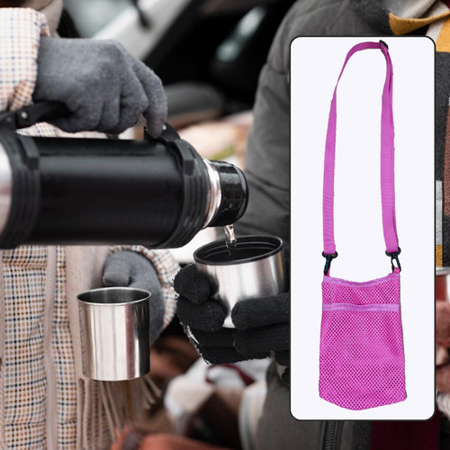 2 Portabotellas De Agua Con Correa Ajustable Para El Violeta