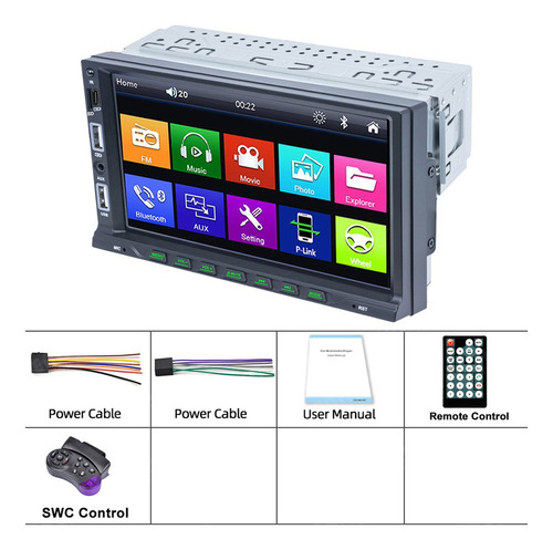 Radio Estéreo Para Coche 7 1din Mirrorlink Swc Bt Call Fm Hd