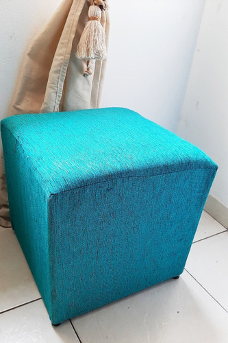Imagen 5 de 10 de Puff Cubo Chenille De 1ra Comodos Economico Varios Colores