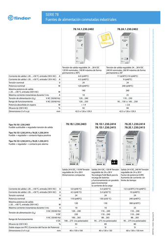 Fuente Conmutada Riel 24 Vcd 0.5 A 12w Finder 781212302400