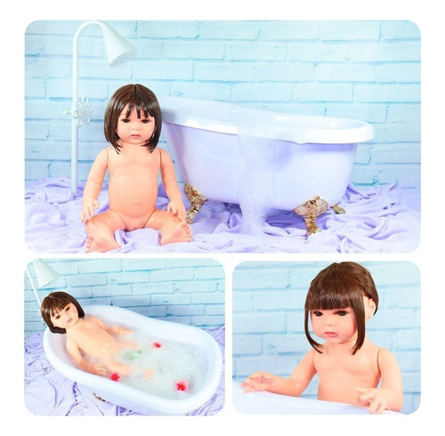 Bebê Reborn Boneca Baby Cabelos Castanhos C/ Enxoval