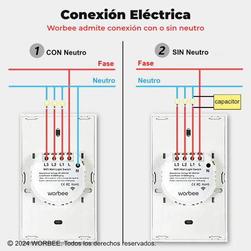Interruptor Inteligente Con Y Sin Neutro Wifi 1-2-3 Canales