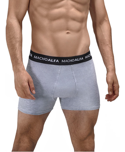 Macho Alfa Boxer Algodón Hombre Gris Con Elástico C45006 6c