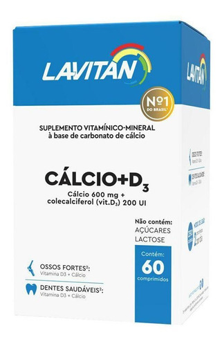 Lavitan Calcio + D3 600mg +200ui 60 Comprimidos