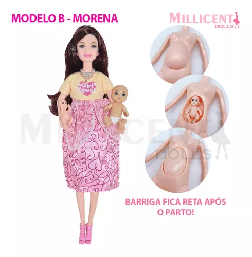 Barbie articulada original e gravida
