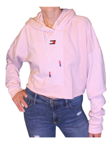 Sudadera Tommy Hilfiger Dama Modelo Corto Nueva Y Original