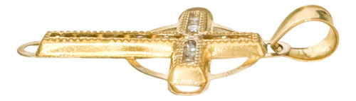 Dije Medalla Cruz Celta Irlanda Zirconias 3cm 100% Oro 10k