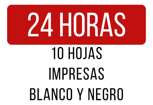 Impresiones 24 Horas Blanco Y Negro Carta/oficio Copias 10un