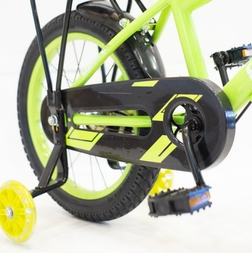 Imagen 4 de 10 de Bicicleta Randers Rodado 16 Para Niño Color Verde Fluor Mg