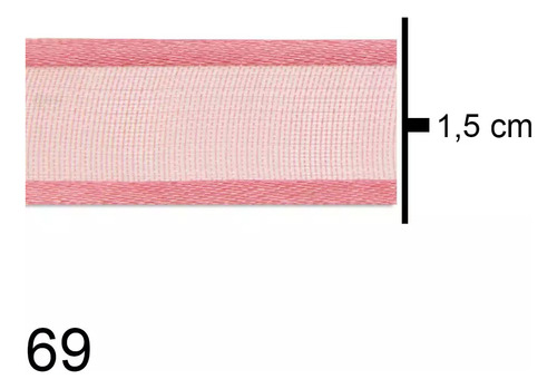 Fita Voal Najar Com Cetim 15mm Rolo Com 10mts 6950 Cor 069- Nude