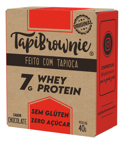 Tapi Brownie - Com Whey Protein Iso - Sem GlĂșten