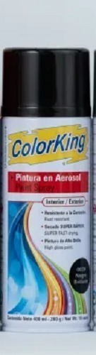 Spray Pintura Esmalte Color King 400ml Negro Mate