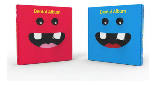 Albúm Dental Premium Kit Com 2 - Dente De Leite Infantil Cor Rosa e azul