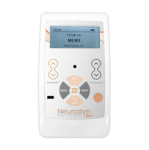 Aparelho De Tens Neurodyn Portátil Ibramed 4 Placas 2 Canais Cor Branco 110v 220v (bivolt)