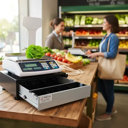 Balanza Comercial Bater&iacute;a Systel Croma 31kg + Caja Dinero 4