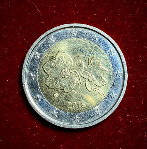 Moneda 2 Euros Finlandia 2018 Bimetalica Km 130 Impecable (Usado)