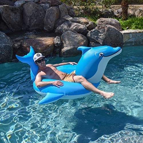 Balsa Inflable Gofloats Dolphin Party Tube, Flotador Con Est