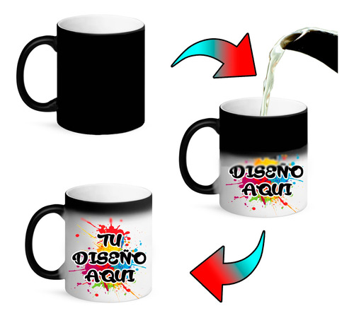 Paquete De 3 Tazas Magicas Personalizadas Tus Fotos Y Texto