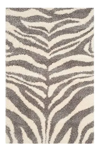 Alfombra De Pelusa Portofino 3' X 5' Zebra (pts215a)