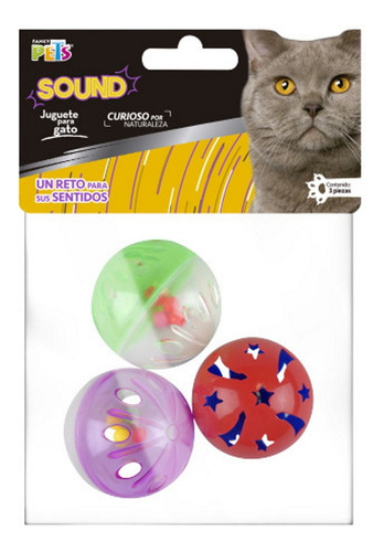 Juguete Para Gato Set Pelotas 3 Pz Fancy Pets Sound