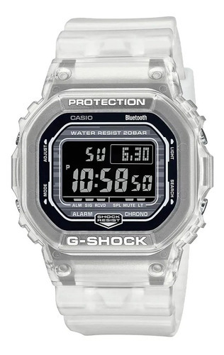 Reloj Para Hombre G-shock 5600 Dwb5600g-7dr Transparente Color de la correa Blanco Color del fondo Negro