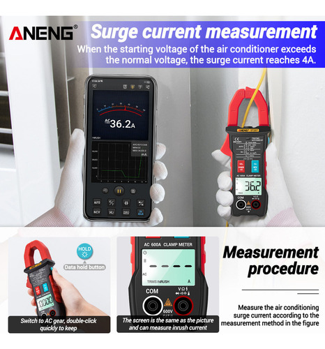 Medidor De Braçadeira Bluetooth Multifuncional Aneng True Rm