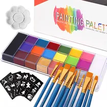 Comprar Kit de maquillaje FIVGACE: juego hipoalergénico para rostro y ojos de 12 piezas con funda, brochas y aplicadores, libre de crueldad animal, 20 compartimentos, perfecto para todo tipo de piel.