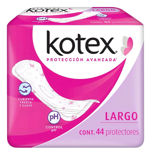 Kotex Pantiprotectores Largos - 44 Piezas Seguras Y Cómodas