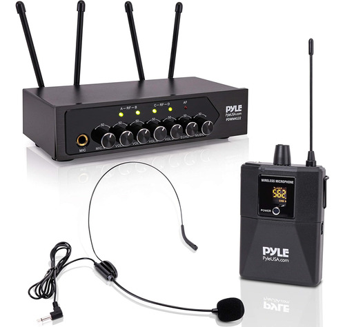 Sistema De 4 Micrófonos Inalámbricos Uhf 50 Canales Pyle