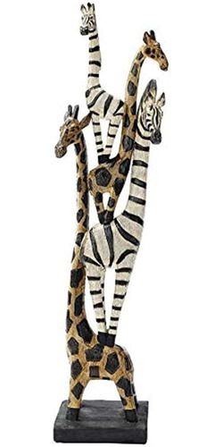 Diseño Toscano Qs92050 Estatua De Tótem Africano De Cebra Y